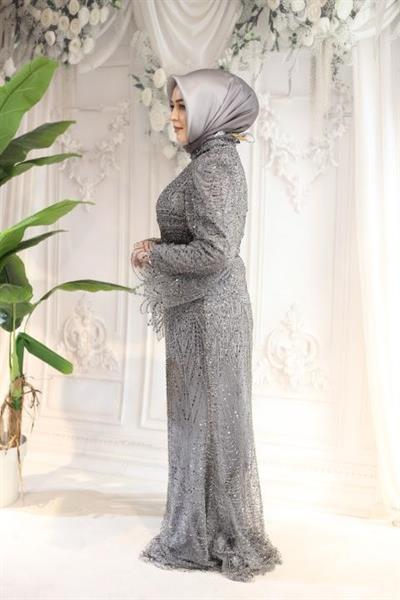 2510 CODE ÄRMEL VOLANT PAILLETTEN ABENDKLEID