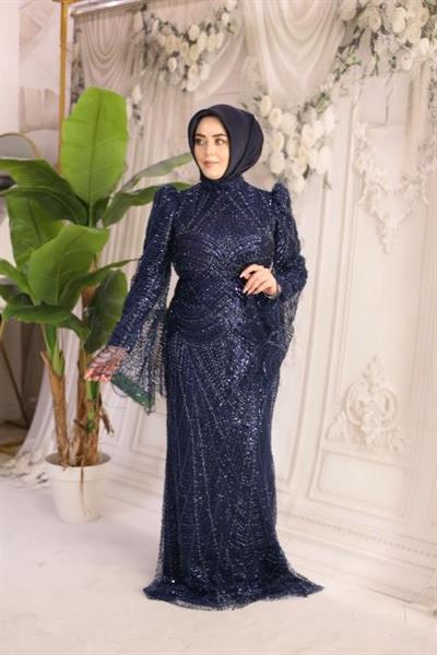 2510 CODE ÄRMEL VOLANT PAILLETTEN ABENDKLEID