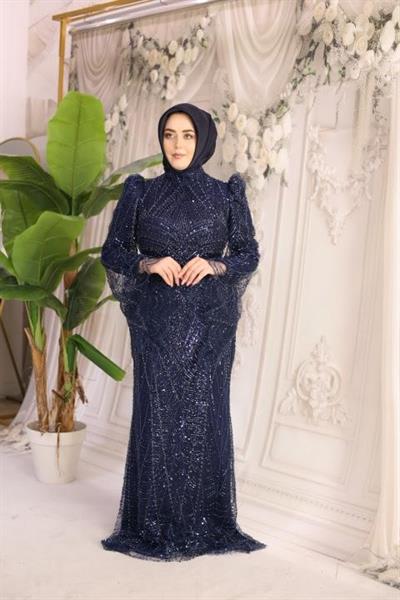 2510 CODE ÄRMEL VOLANT PAILLETTEN ABENDKLEID