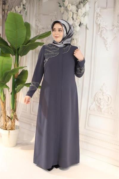 2512 CODE ROUND NECK STONE ABAYA