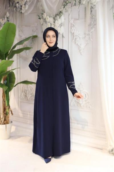 2512 CODE ROUND NECK STONE ABAYA