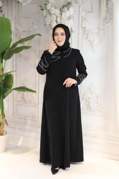 2512 CODE ROUND NECK STONE ABAYA