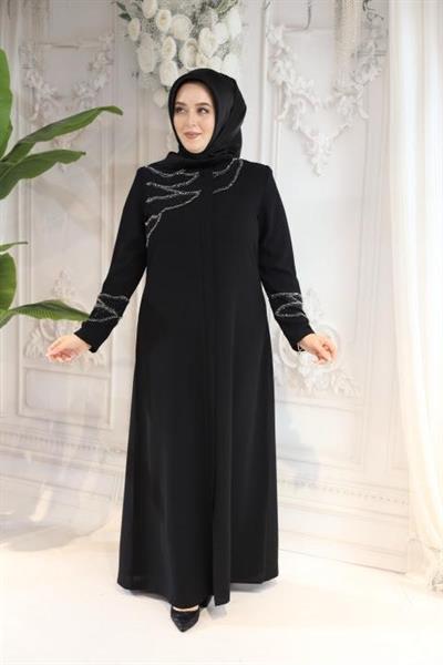 2512 CODE ROUND NECK STONE ABAYA