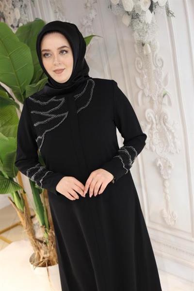 2512 CODE ROUND NECK STONE ABAYA