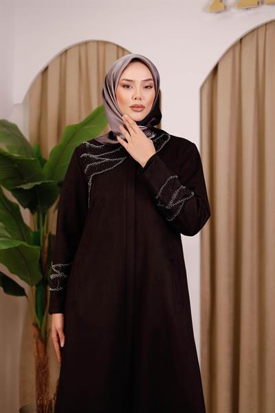 2512K CODE STONE EMBROIDERY NUBUCK ABAYA