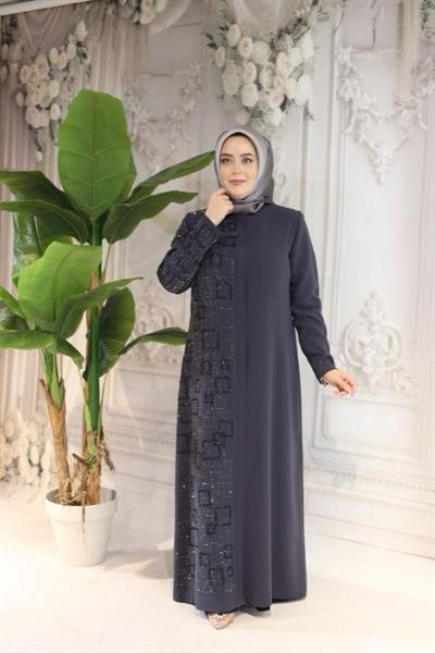 2516 CODE SQUARE STONE EMBROIDERY ABAYA