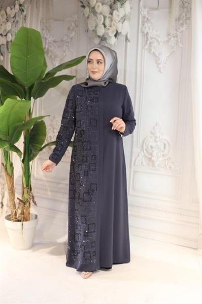 2516 CODE SQUARE STONE EMBROIDERY ABAYA