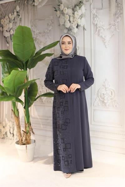 2516 CODE SQUARE STONE EMBROIDERY ABAYA