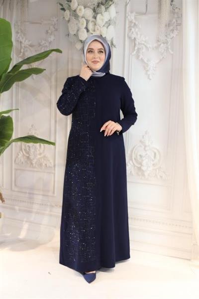 2516 CODE SQUARE STONE EMBROIDERY ABAYA