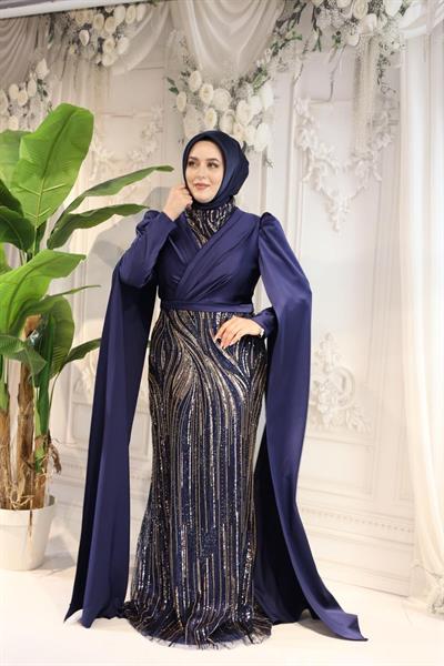 2517 KOD ABİYE ELBİSE LACİVERT