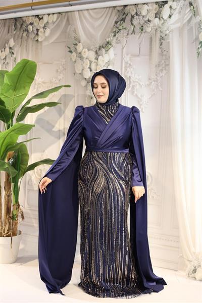 2517 KOD ABİYE ELBİSE LACİVERT