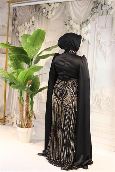 2517 KOD ABİYE ELBİSE SİYAH