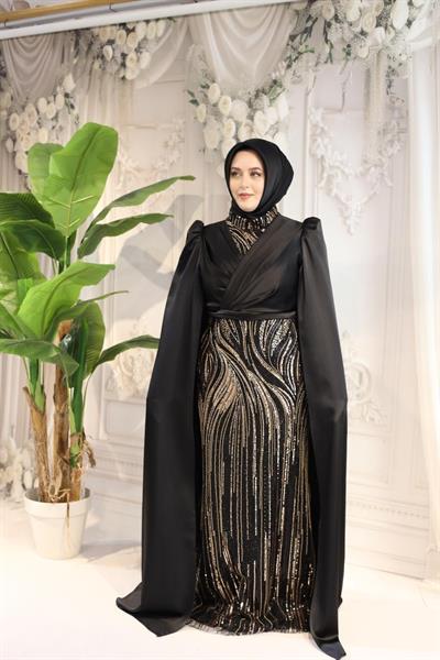 2517 KOD ABİYE ELBİSE SİYAH