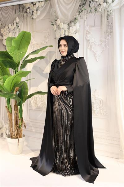 2517 KOD ABİYE ELBİSE SİYAH