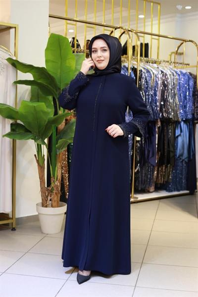 2520 CODE DOUBLE SLEEVE STONE EMBROIDERY ABAYA