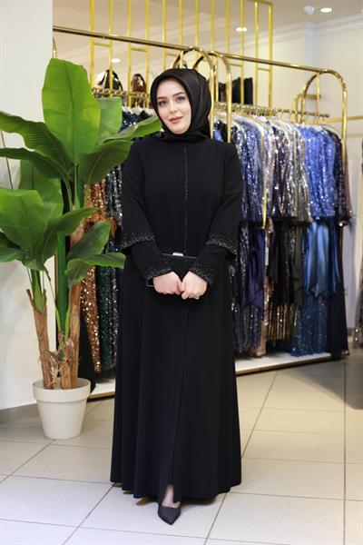2520 CODE DOUBLE SLEEVE STONE EMBROIDERY ABAYA