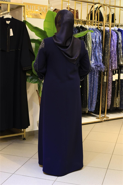 2521 CODE SEASHELL STONE EMBROIDERED ABAYA