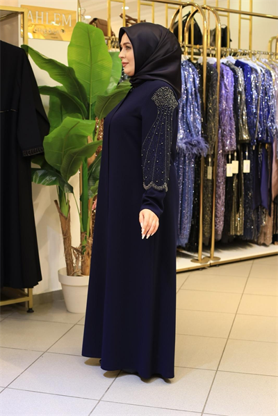 2521 CODE SEASHELL STONE EMBROIDERED ABAYA