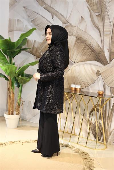 2523 CODE LEOPARDENMUSTER ORGANZA DREIER SET