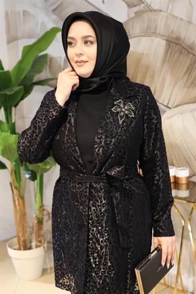 2523 CODE LEOPARDENMUSTER ORGANZA DREIER SET