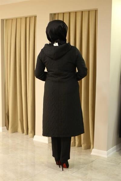 25517 KOD KAPŞONLU KAPİTONE KAP SİYAH