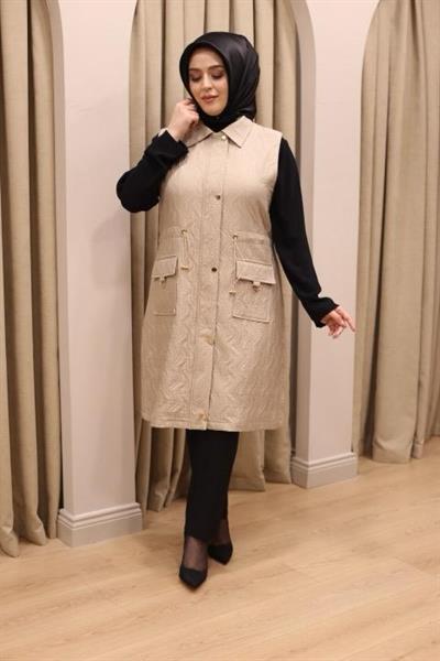 25530 KOD KAPİTONE YELEK CAMEL