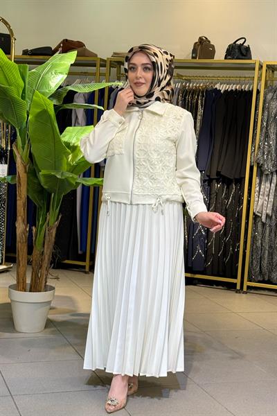 2560 بدلة تنورة جاكيت جبر كود 2560