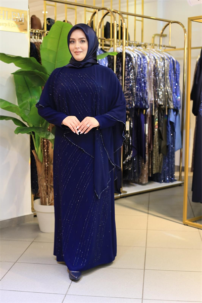 2601 CODE CHIFFON-KAPUZE MIT STEINVERZIERUNGEN