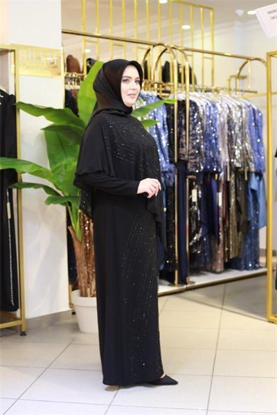2601 CODE CHIFFON-KAPUZE MIT STEINVERZIERUNGEN