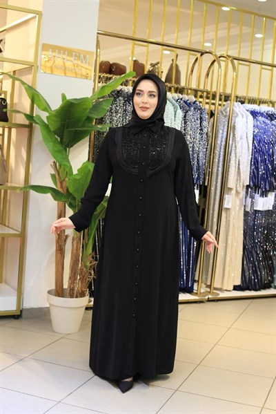 26026 KOD DÜĞMELİ ELBİSE