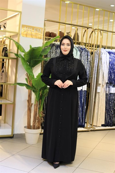 26026 KOD DÜĞMELİ ELBİSE