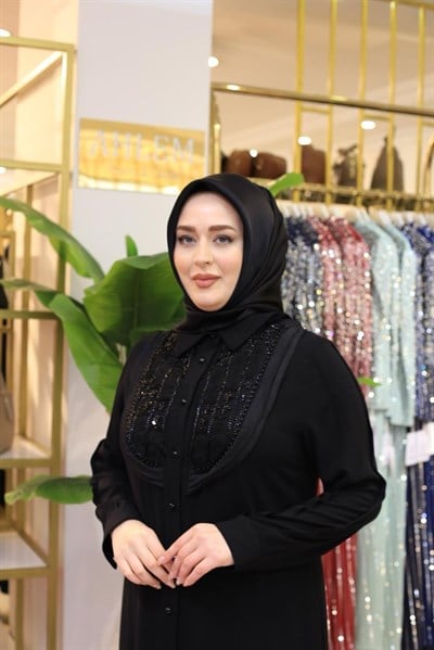 26026 KOD DÜĞMELİ ELBİSE