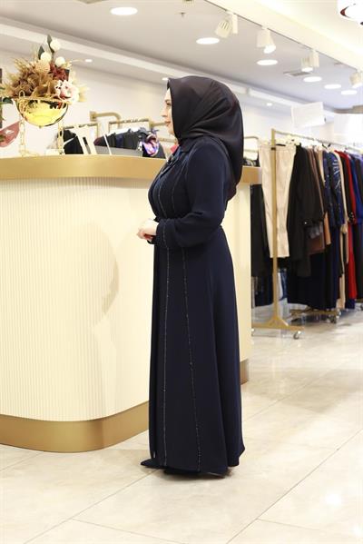 2603 KOD BRONŞLU ABAYA TAKIM LACİVERT