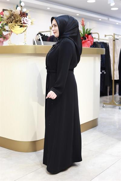 2603 KOD BRONŞLU ABAYA TAKIM SİYAH