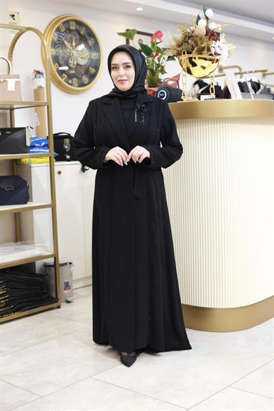 2603 KOD BRONŞLU ABAYA TAKIM SİYAH