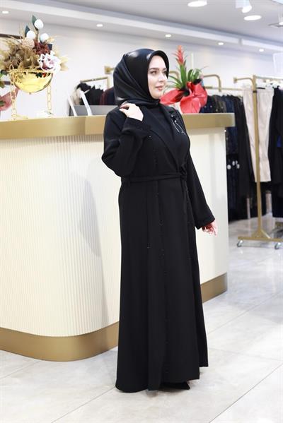 2603 KOD BRONŞLU ABAYA TAKIM SİYAH