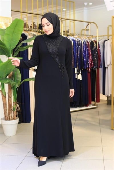 2606 KOD ÇİÇEK DETAYLI ELBİSE