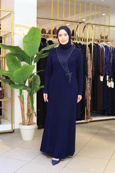 2606 KOD ÇİÇEK DETAYLI ELBİSE