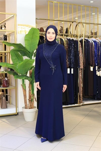 2606 KOD ÇİÇEK DETAYLI ELBİSE