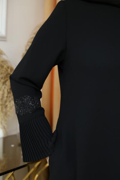 2702 CODE PLEATED DETAILED ABAYA
