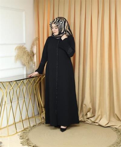 2702 CODE PLEATED DETAILED ABAYA