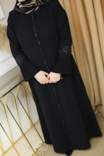 2702 CODE PLEATED DETAILED ABAYA