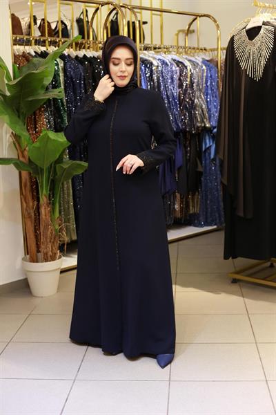 2769 CODE LOTUS EMBROIDERED STONE ABAYA