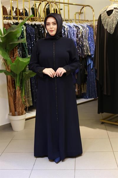 2769 CODE LOTUS EMBROIDERED STONE ABAYA