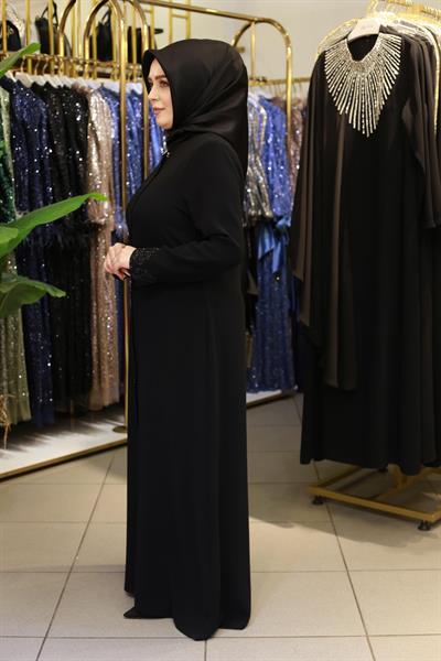 2769 CODE LOTUS EMBROIDERED STONE ABAYA