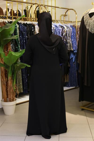 2769 CODE LOTUS EMBROIDERED STONE ABAYA