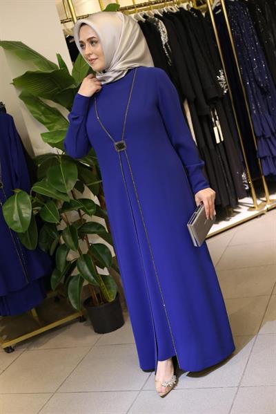 2840 CODE CREPE TAŞLI ELBİSE