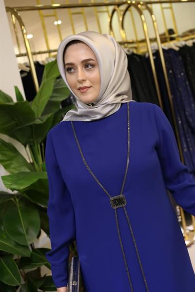 2840 CODE CREPE TAŞLI ELBİSE