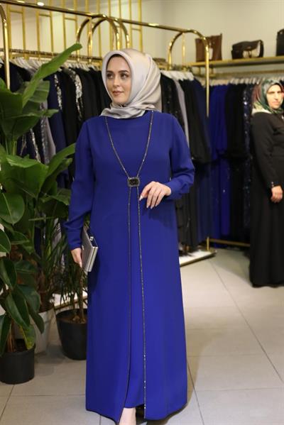 2840 CODE CREPE TAŞLI ELBİSE