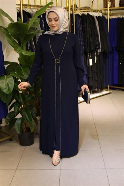 2840 CODE CREPE TAŞLI ELBİSE